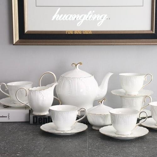 European coffee cup set British afternoon tea set ceramic bone china teapot set household simple