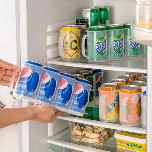 Refrigerator Storage Plastic Container Boxes Kitchen Four Case Organizer Bins Cola Beverage Space-saving Finishing Accessories