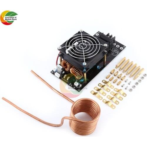 DC 12V 36V ZVS Tesla Coil Induction Heating Board 1000W 20A Power Supply Module Assembled With Heater Cooling Fan Electronic