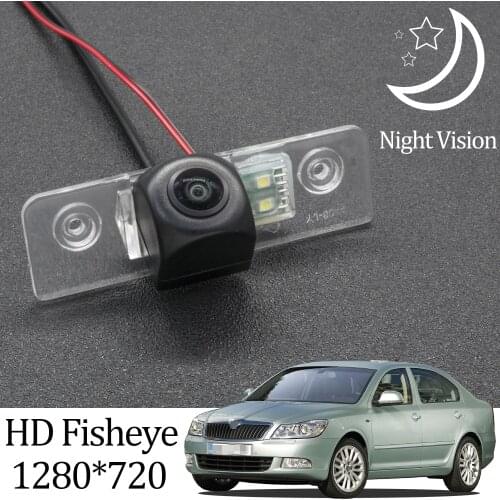 Owtosin HD 1280*720 Fisheye Rear View Camera For Skoda Octavia (1Z) 2005-2013 Car Vehicle Reverse Parking Accessories