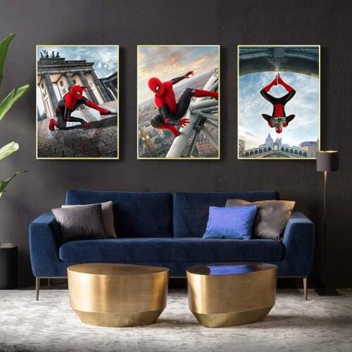 Canvas Painting Superhero Marvel Spider Man Far From Home Movie Posters Prints Wall Art Picture Print Home Decoration frameless