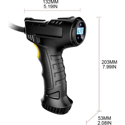 N84F Cordless Tire Inflator Car Motorcycle Rechargeable Air Compressor with Non-skid Handle LED Light for Inflate at night