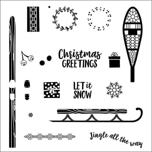 Ski Text Silicone Clear Rubber Stamp Sheet Cling Scrapbooking DIY Cute Pattern Photo Album Paper Decoration