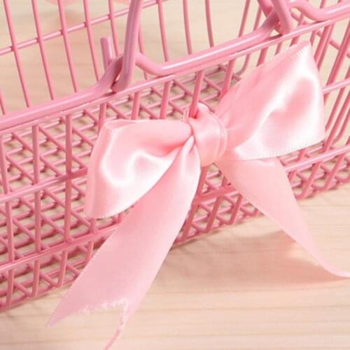 Metal Wire Sundries Basket Bowknot Design Hollow Organizer Cosmetics Storage Holder Office Desktop Candy Container for Decor
