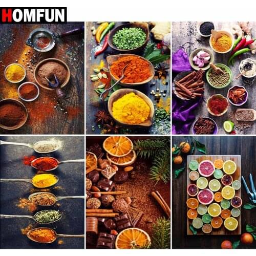 HOMFUN Full Square/Round Drill 5D DIY Diamond Painting "Seasoning theme" Embroidery Cross Stitch 5D Home Decor Gift