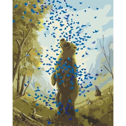 Liberty Hello Flower Street Frame Painting By Numbers Canvas Colouring Landscape Handpainted Artwork Diy Gift Wall Home Decor