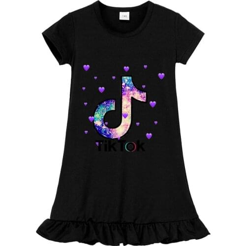 Kids Dresses Night Gown Pajamas Dress TIK TOK Princess Dress Fashion Summer Soft Girls Dress Nightgown Sleepwear Pyjamas Clothes
