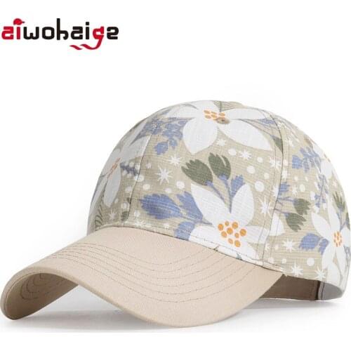 2020 New High Quality Casual Baseball Cap Women Men Floral Print Snapback Hat Spring Summer Fashion Gorro Cotton Adjustable Bone