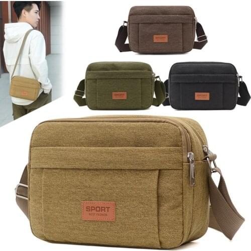 New Mens Crossbody Bag New 2021 Canvas Shoulder Bag Fashion Trend Mens Backpack High Capacity Messenger Bag