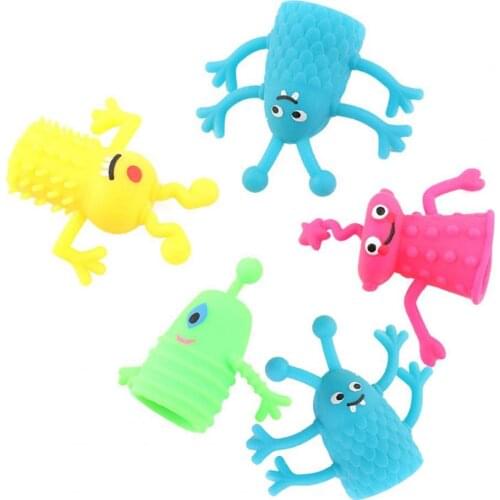 5Pcs/Set Novelty TPR Plastic Cute Expression Hand Puppets Children Kids Finger Puppets Toy Parents Storytelling Props Xmas Toys