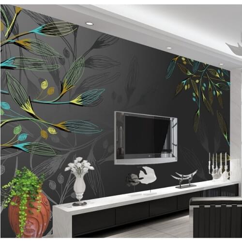 Custom 3D large mural,Contemporary and contracted leaves pattern background wall ,living room sofa TV wall bedroom wall paper
