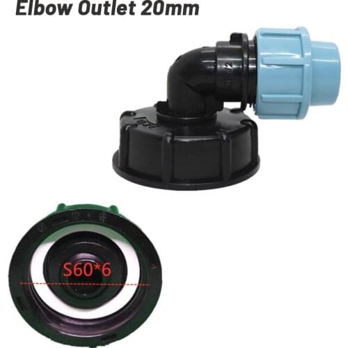 1/4" Water Tank Pipe Joints Suitable Garden Water Connectors For Tank Elbow Outlet 20/25/32MM Watering & Irrigation High Quality