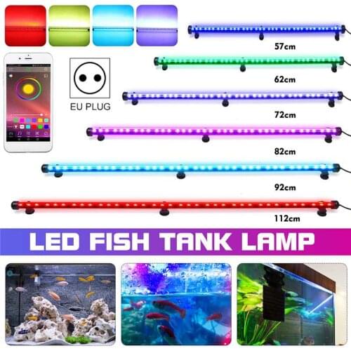 220V Aquarium Light 57/62/72/82/92/112CM RGB LED Aquarium Fish Tank Light bluetooth APP Control Underwater Fish Lamp Plant Lamp