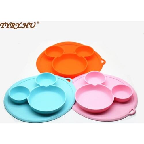 New Baby Silicone Plate Baby Bowl Suction 3PCS Free Feeding Baby Tableware Children Dining Dishes for kids