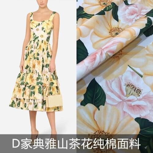 Printed Natural Organic 100% Cotton Poplin Fabric Brand Fashion Shirt DIY Clothing Custom Cloth Fabrics by the Meter for Dress