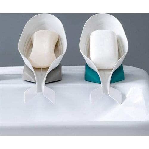 Bathroom Storage Dolphin Soap Box Portable Soap Dishes Drain Shelf Sucker Soap Box Toilet Free Perforated Plastic Soap Holder