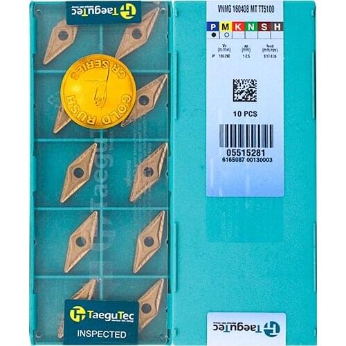 VNMG160408-MT TT8125 Original Taegutac Carbide Inserts Turning Inserts Lathe Tools 10Pcs/Lot