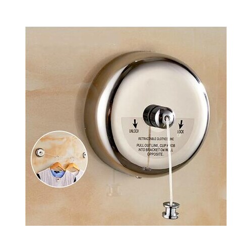 Retractable clothesline indoor Stainless Steel Square Round Clothesline outdoor Clothes Dryer with 2.8m Steel clothesline rope