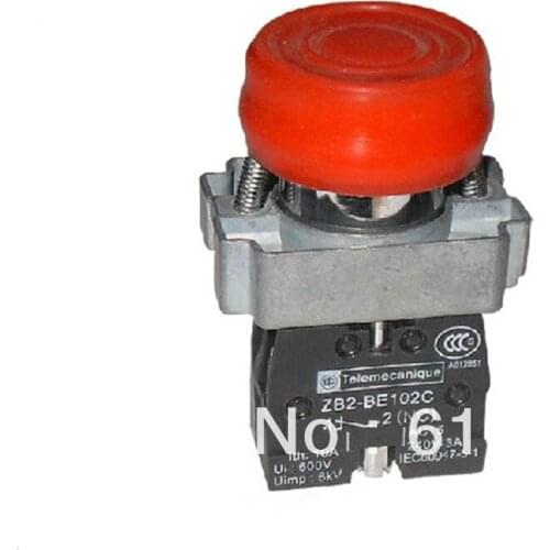 XB2BP42C Red Booted Covered Head NC Normally Closed Momentary Spring Return Push Button Switches 22mm Mounting Hole
