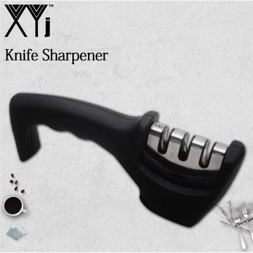 XYj Kitchen Knife Sharpener 3 Stages Kitchen Sharpening Stone Grinder knives Whetstone Tungsten Diamond Ceramic Sharpener Tool