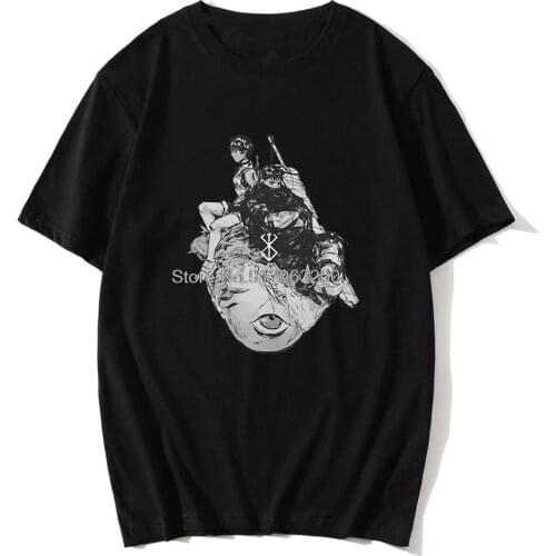 Funny Male Vintage Shirt Berserk Costume Men Anime Unique Cartoon T-shirst Harajuku Japanese Style Tshirts Hottest Clothing
