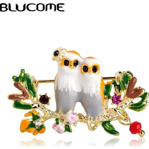 Blucome Fashion Animal Magpie Bird Shape Brooch Pin Women Men Hat Scarf Buckle Banquet Party Suit Needle Clip Chest Accessories