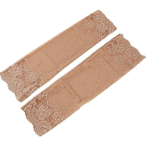 Spring Autumn Arm Warmers For Women Hand Warmer Skin Lace Cuff Cotton Fingerless Long Gloves Lace Arm Sleeve Arm Warmer