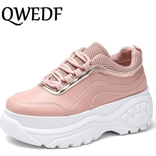 2019 New Designer Sneakers Women Platform Casual Shoes Fashion Sneakers Platform Basket Femme Yellow Casual Chunky Shoes X11-56