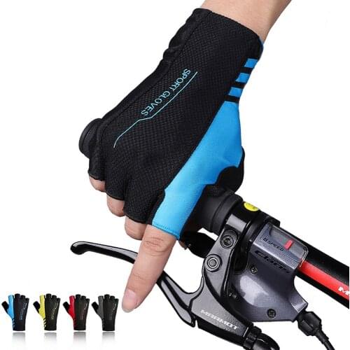 1 Pair Half-finger Cycling Gloves Windproof and Breathable Road Mountain Bike Cycling Gloves Shock Absorption Non-slip Gloves
