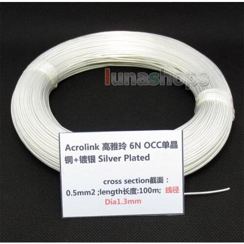 10m Acrolink Silver Plated OCC Signal Wire Cable 0.5mm2 Dia:1.3mm For DIY LN004378