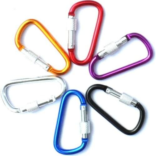 10pcs Aluminum Snap Carabiner D-Ring Key Chain Clip Keychain Hiking Camp Mountaineering Hook Climbing Accessories