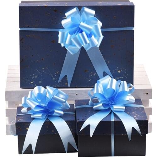 10PCS Gift Wrapping Hand Drawn Flower Gift Box Decoration Pull Flower Ribbon Wedding Party DIY Decorations