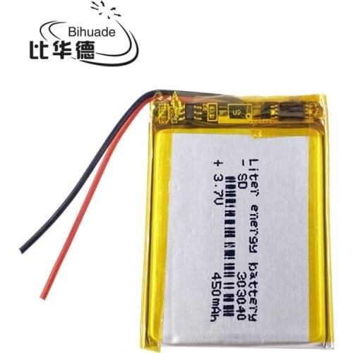 3.7V,450mAH,303040 polymer lithium ion / Li-ion battery for dvr,GPS,mp3,mp4,cell phone,speaker
