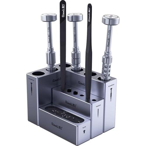 4 IN 1 Multi-Functional Aluminum Alloy Module Storage Box Screwdriver Tweezers Screw Containers Mobile Phone Repair Tool