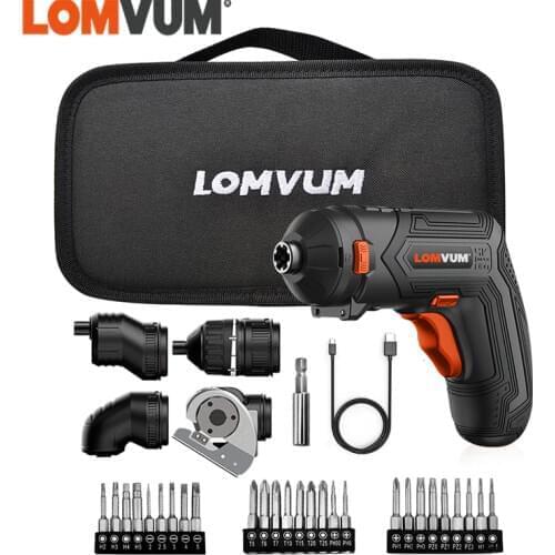 LOMVUM USB Cordless Screwdriver Foldable Electric Screwdriver Rechargeable Screwdriver Twistable Handle Home DIY