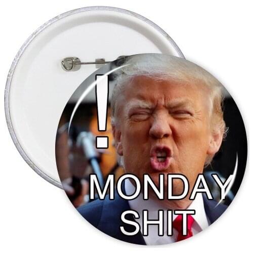 America American President Trump Funny Frog Ridiculous Spoof Lovers Couple Meme Round Pins Badge Button Clothing Decoration 5pcs