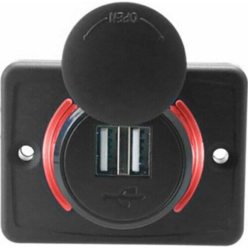 Car 3.1A Dual USB Socket Charger Power Adapter Outlet Power For Auto Motorcycle Boat Car Charger Socket Panel Mount Charging