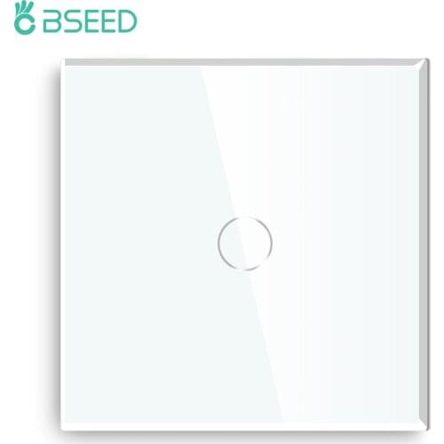 BSEED Wall Touch Screen Switches 1/2/3Gang 1Way Glass Panel LED light Switches Dark Backlight EU Standard White Black Golden