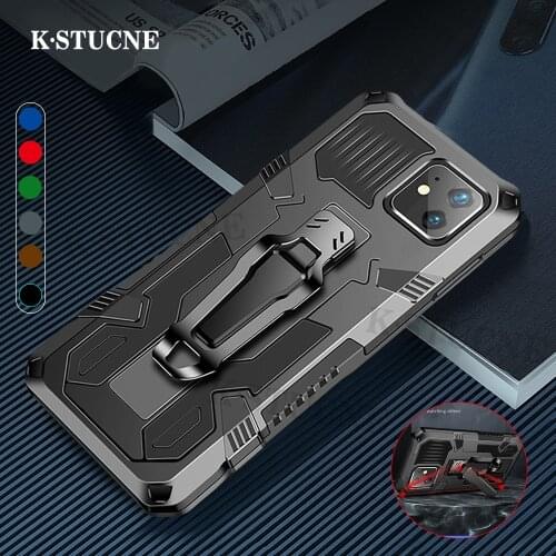 Business Mechanical Wind Stand Phone case For iPhone 11 12 Mini Pro Max XS XR X 6 7 8 Plus Silicone Shockproof Protective Shell