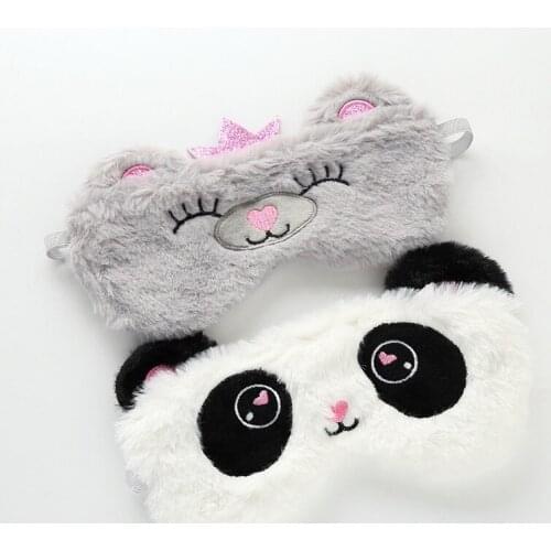 Hot Sale Cartoon Pandas Eyeshade Relax Mask For Party Gifts Kawaii Soft Toy Eye Mask Sleeping Mask Plush Eye Shade Cover Kawaii