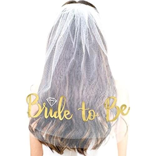 1pcs Creative New Bachelorette Rose Gold Glitter veil Bride To Be Gilded Bride Bridal Shower Wedding Decoration Hen Party