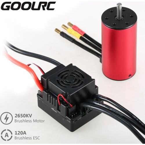 GoolRC S3670 2650KV Brushless Motor 120A Brushless ESC Electric Speed Controller with Programming Card for 1/8 1/10 RC Car
