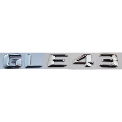 Chrome ABS GLE 43 Plastic Car Trunk Rear Letters Badge Emblem Emblems Decal Sticker for Mercedes Benz GLE Class GLE43 AMG