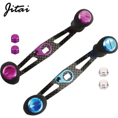 JITAI 8*5MM 7*4mm DIY Carbon Fiber Baitcasting Fishing Reel Handle With EVA Knobs Fishing Accessories Bait Casting Carbon Handle