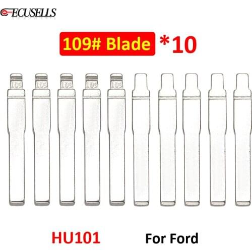 10Pcs/Lot Flip New Replacement 109# NO.109 Remote Car Key Blank HU101 Uncut Key Blade For Ford Focus Mondeo Fusion Fiesta Galaxy