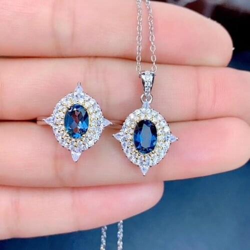 New Fashion Topaz jewelry set Natural Real Topaz 925 sterling silver 1pc Topaz pendant,1pc Topaz ring