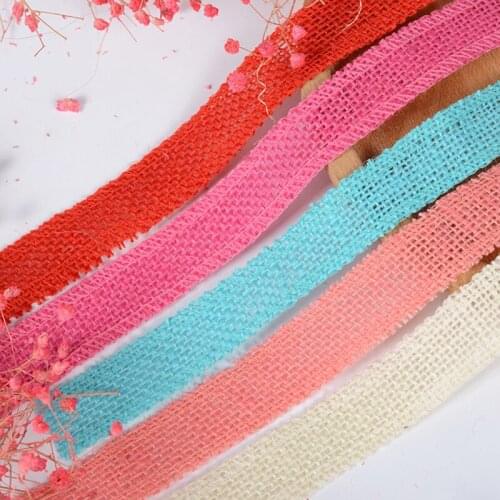 2.5cmx2m Colorful Linen Ribbon Chrismas Wedding Decor Gift Box Packaging Wrap DIY Accessories Clothing Shoes Hats Accessories