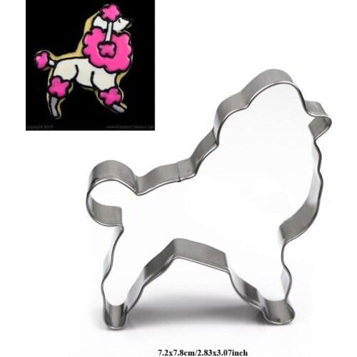 1pcs Poodle puppy dog Metal Cookie Cutter Fondant Cake Decor sugar craft Pastry Biscuit tool cupcake topper die cut bread mold