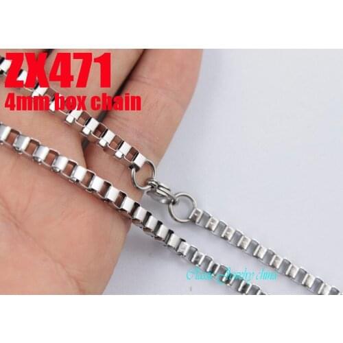 14"-38" length 4mm stainless steel box chain box necklace fashion jewelry man male chains 20pcs ZX471 (ZX026-C)