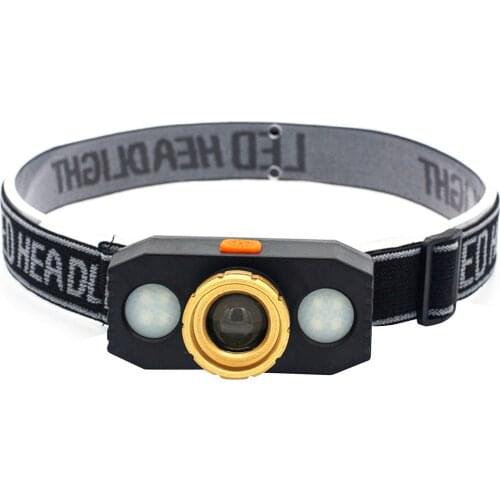 USB Rechargeable Headlamp Multifunctional Headlight Dual lights Head Lamp with Adjustable Headband For Fishing Working